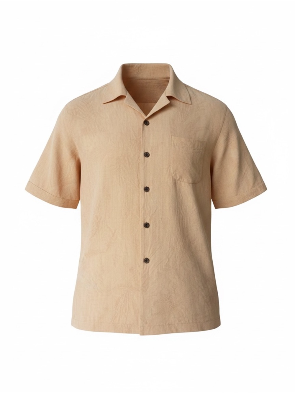 Tommy Bahama Silk Peach Short Sleeve Button-Up Shirt with Embroidered Logo